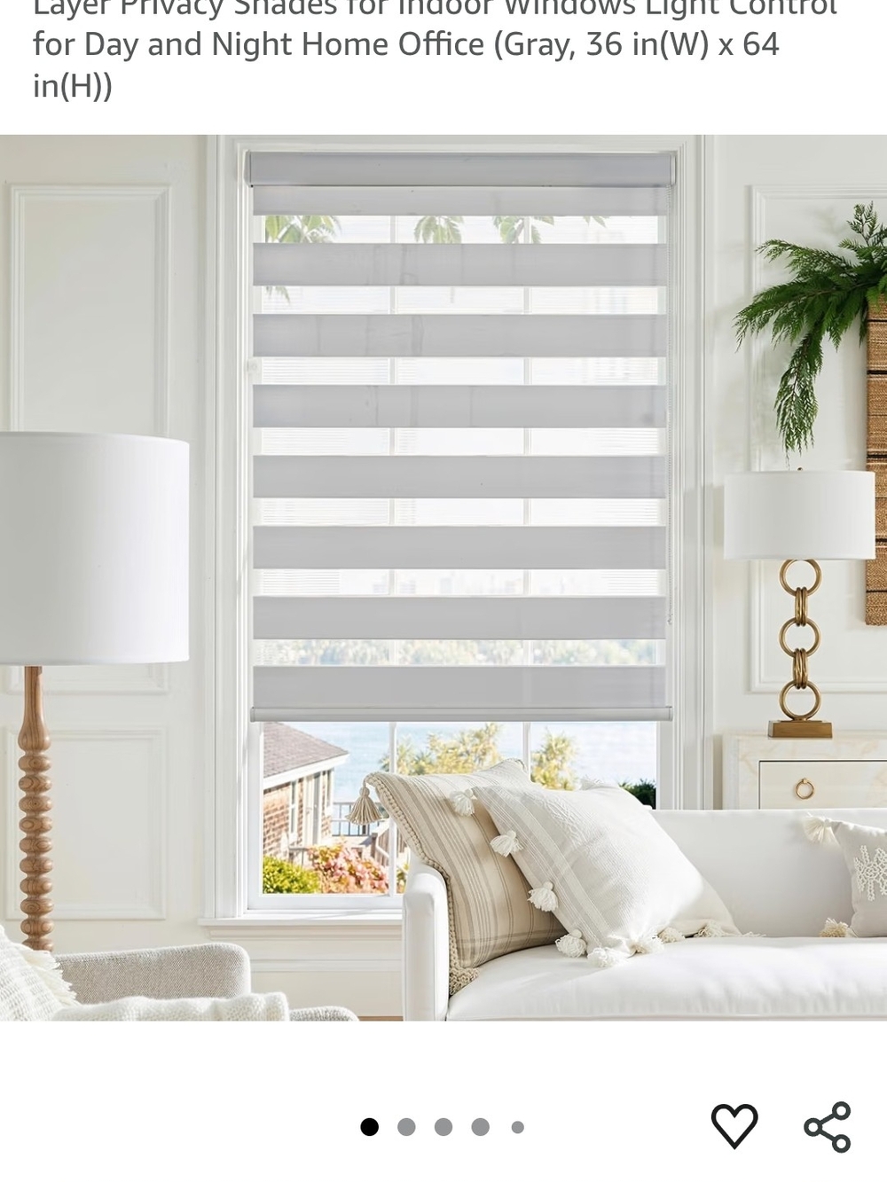 Gray Layered Privacy Window Shade - Home Accents